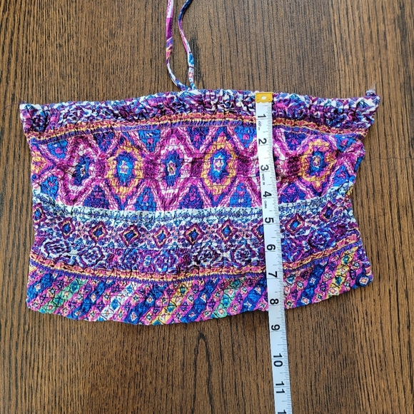 Flying Tomato Purple Multi-color Cinched Cropped Tube Top Size Women's Large - Picture 6 of 7